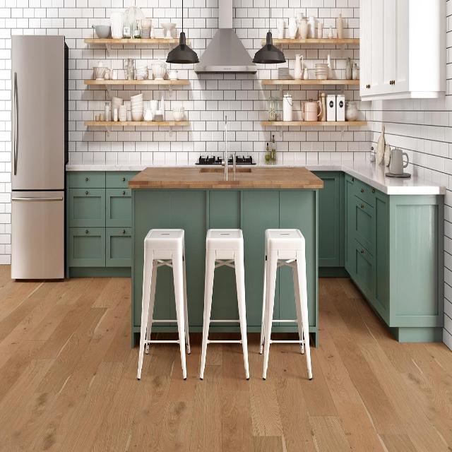 Abode by Kentwood Collection : Tempo Brushed Oak Engineered Hardwood, available with install, at Alberta Hardwood Flooring.&amp;nbsp;

Visit our showrooms to view this collection, and for product specifics.

Achieve a luxurious and generous 7½&quot; wide-plank effect at a very affordable price with Tempo. This rustic-grade hardwood in oak or hickory features brushed veneer, lively grain patterns and rich color variations. Some designs from the collection include additional touches, such as filled knots and custom st