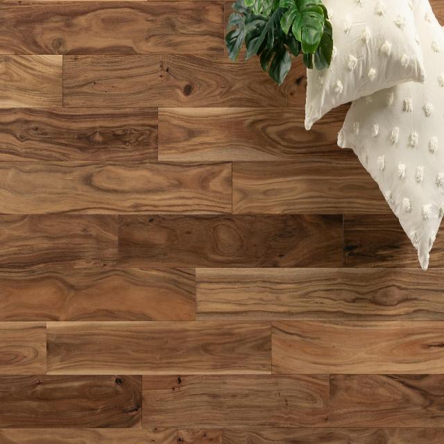 Kentwood Collection : Avenue Engineered Hardwood, available with install, at Alberta Hardwood Flooring. This is a high variation hardwood, with natural characteristics.&nbsp;

Understated elegance informs these classically beautiful floors, designed to harmonize with their surroundings while celebrating the ingrained character of the hardwood. Medium width board in assorted lengths and species, brushed surface treatments.

This collection offers two options: Brushed Walnut Arch Cape, and Brushed Acacia Sant