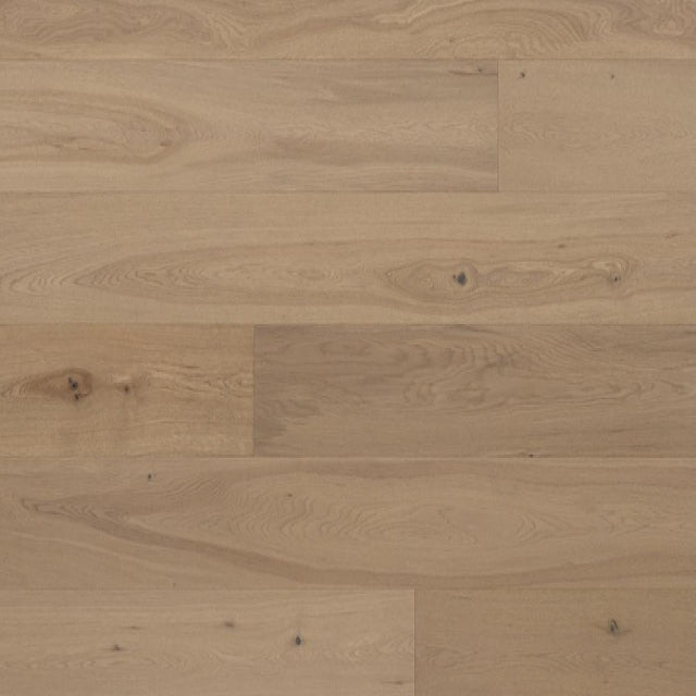 Achieve a luxurious and generous 7½" wide-plank effect at a very affordable price with Tempo. This rustic-grade hardwood in oak  features brushed veneer, lively grain patterns and rich color variations. Some designs from the collection include additional touches, such as filled knots and custom stain treatments. Available with install at Alberta Hardwood Flooring.