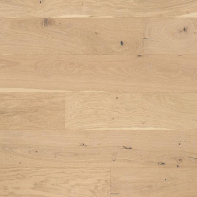 Achieve a luxurious and generous 7½" wide-plank effect at a very affordable price with Tempo. This rustic-grade hardwood in oak  features brushed veneer, lively grain patterns and rich color variations. Some designs from the collection include additional touches, such as filled knots and custom stain treatments. Available with install at Alberta Hardwood Flooring. 