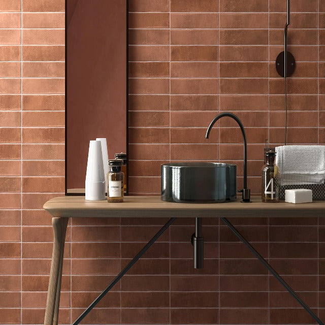 Centura Argile Matte Porcelain Floor and Wall Tile, available with install, at Alberta Hardwood Flooring.