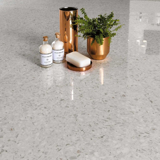 Julian Gems Unglazed Wall and Floor Terrazzo Tile,&amp;nbsp;available with install at Alberta Hardwood Flooring.&amp;nbsp;Visit one of our showrooms to view in person, and to obtain pricing for this product.&amp;nbsp;



&amp;nbsp;A unglazed color-body porcelain tile, available in 5 neutral tones. This large format tile measures 23.5&quot; x 23.5&quot;, and can be installed on the floor, and wall.&amp;nbsp;