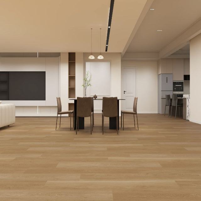 Bliss, from the Ethos Lotus Luxury Vinyl WPC collection, available at Alberta Hardwood Flooring.
&amp;nbsp;Inspired by light oak, Bliss brings a warm, natural look that’s both welcoming and timeless. Perfect for open, airy spaces, it evokes a sense of calm and simplicity. Engineered for durability, it’s ideal for residential and light commercial settings.

This floating floor collection of Luxury Vinyl Plan. exclusive to Alberta Hardwood Flooring, is waterproof, with a anti scratch, UV coating and 1mm IXPE atta