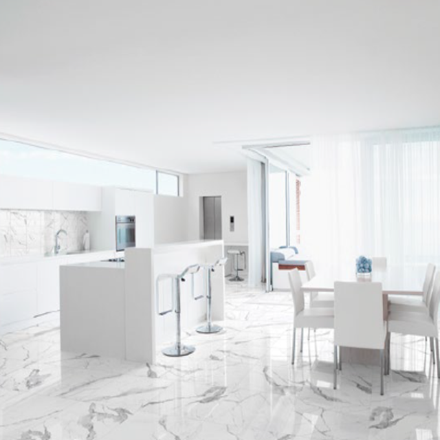 24&quot; X 24&quot; Ames Mayfair Calacatta Glazed Porcelain Oro - In stock in Edmonton.  An amalgamation of the classic elegance of a marble finish with MAYFAIR SERIES the durability of glazed porcelain. Functionality with a stylish blend.  45 Sq. Ft. available. Sold by the Sq. Ft.