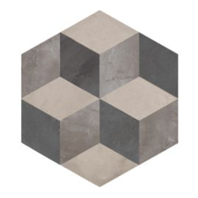 Ames Terra Hexagon Matte Porcelain Wall and Floor Tile, in stock in Edmonton Alberta Hardwood Flooring.