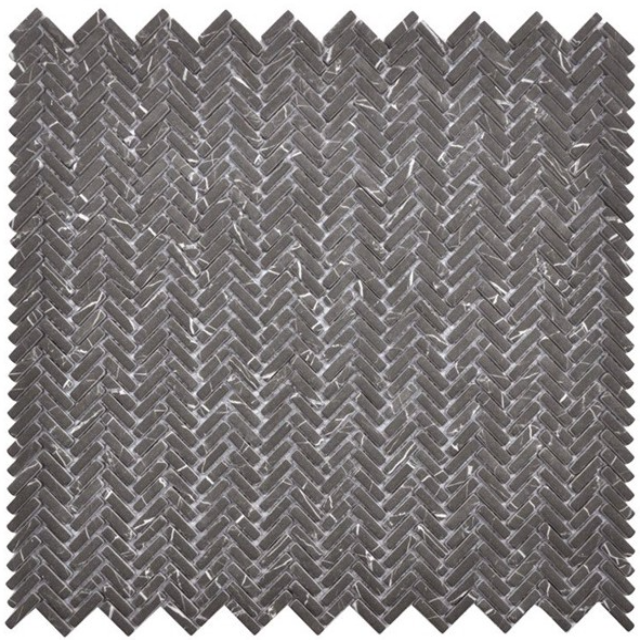 Tierra Sol Velvet Glass Pietra Grey Mini Diamond Mosaic, available with install, at Alberta Hardwood Flooring.