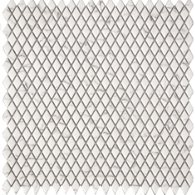 Tierra Sol Velvet Glass Pietra Grey Mini Diamond Mosaic, available with install, at Alberta Hardwood Flooring.