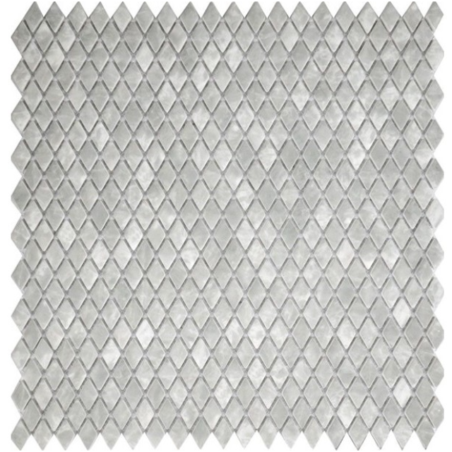 Tierra Sol Velvet Glass Pietra Grey Mini Diamond Mosaic, available with install, at Alberta Hardwood Flooring.