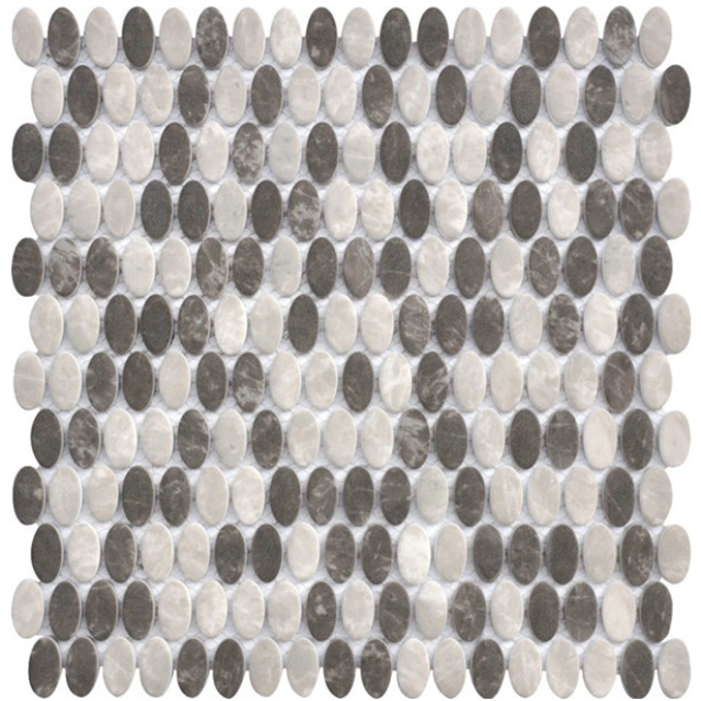 Tierra Sol Velvet Glass Pietra Grey Mini Diamond Mosaic, available with install, at Alberta Hardwood Flooring.