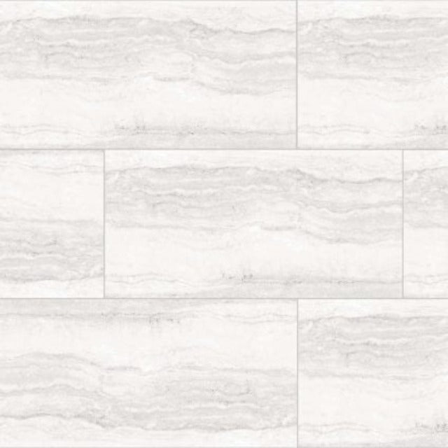 12" x 24" Tierra Sol Tufo Bianco Wall and Floor Tile, in stock in Edmonton.  Tufo is glazed porcelain, with natural looking characteristics. 