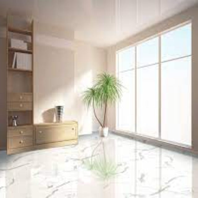 12" x 24" Tierra Sol Artbell Glazed Porcelain Polished Carrara Floor and Wall Tile  Marble tiles are glazed porcelain tiles with natural stone's beautiful effect.  60 Sq. Ft. available. Sold by the Sq. Ft.