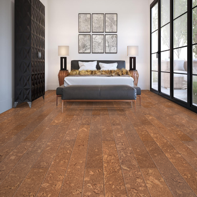 Torlys Cork XP Designer Boulevard Natural, a natural cork floor, available with install, at Alberta Hardwood Flooring.