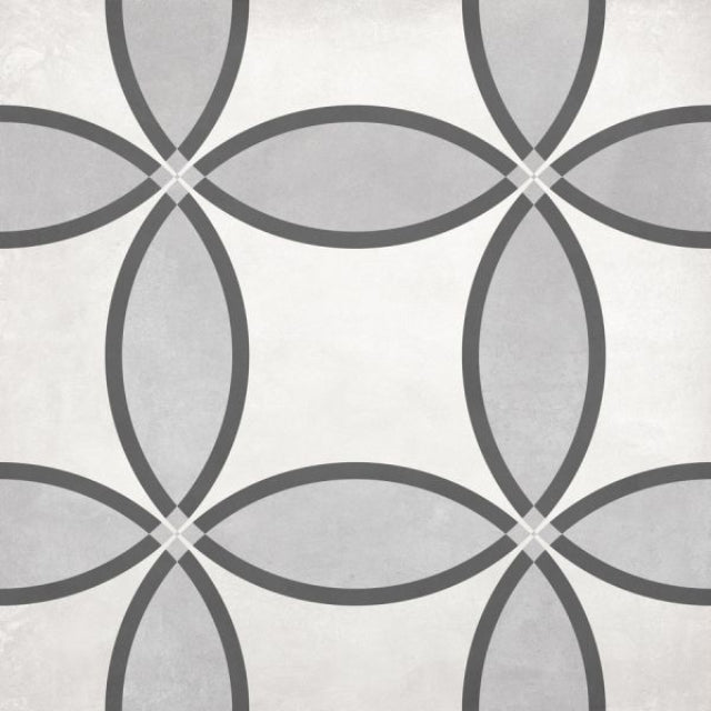 Ames Form Series Floor and Wall Tile, available at Alberta Hardwood Flooring. Visit one of our showrooms to view in person, and to obtain pricing for this product.

Elegant glazed porcelain in a stunning deco designs. This collection offers 2 options : Square and Hexagon tile.