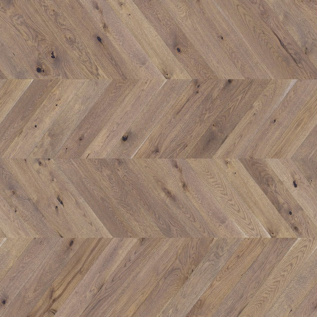 Fuzion Artistry Chevron Citadel European Oak Engineered Hardwood, available with install at Alberta Hardwood Flooring