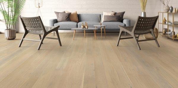 Twelve Oaks Antiques Perspective Grande White Oak Graystone Hardwood, available with install, at Alberta Hardwood Flooring.