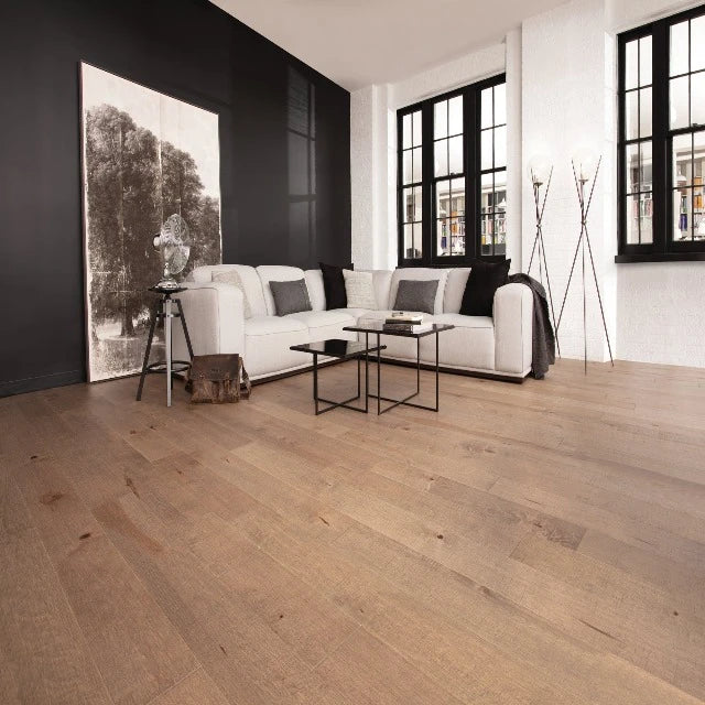 Mirage Imagine Collection available with install, at Alberta Hardwood Flooring. The Imagine Collection evokes elements of nature. An ideal texture to hide everyday wear. This collection consists of two species, Red Oak, and Maple, with various widths.  To view this collections, and for product details, please visit our showrooms
