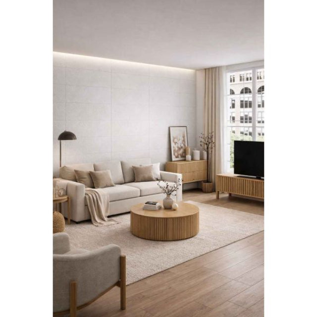 Ames Santorini Tile, available with install, at Alberta Hardwood Flooring. Visit one of our showrooms to view in person, and to obtain pricing for this product.

Santorini elevates your space with textured 12" x 36 " glazed ceramic tiles that comes in three formats to enhance your room.