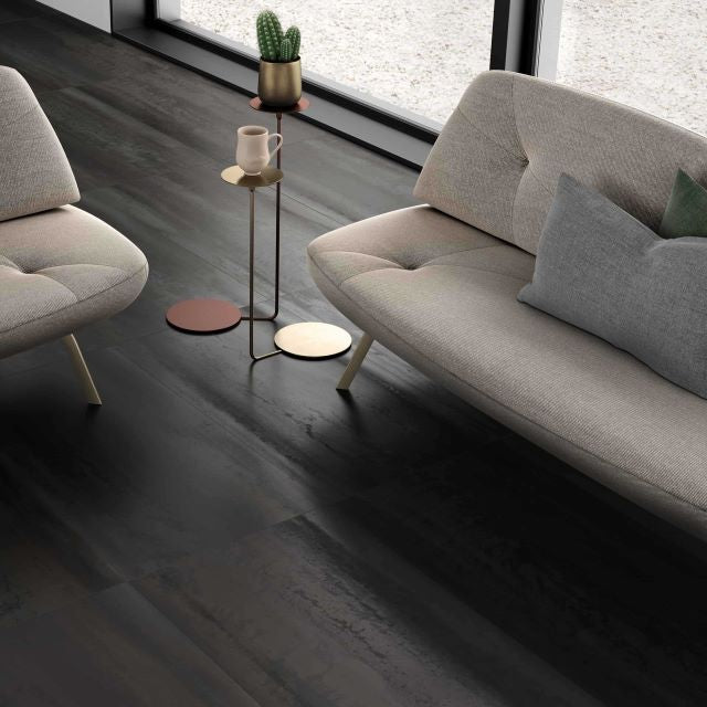 Ceratec Metallica Matte Floor Tile, available with install, at Alberta Hardwood Flooring.