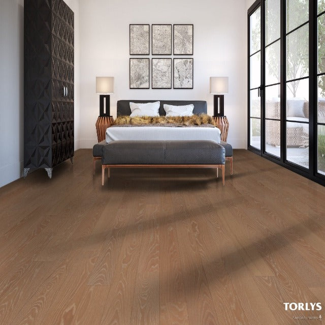 Torlys Everest XP Designer Basin Oak, a warm oak is available at Alberta Hardwood Flooring.