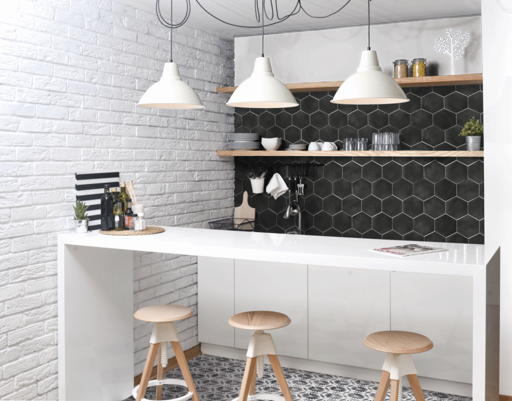 Saltillo 8&quot; Hexagon Capri Nero Wall Tile