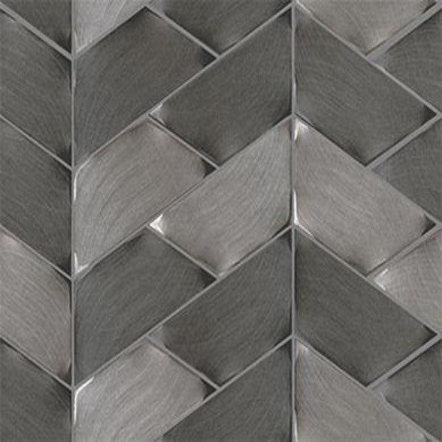 8.70" X 11.06" Porcelanosa Gravity Aluminum Trace Metal Titanium, available with install, at Alberta Hardwood Flooring. 