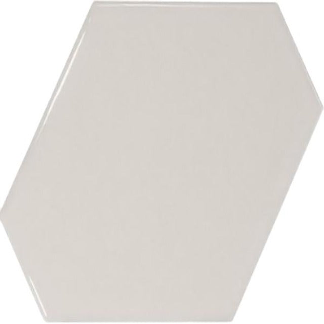 Centura 4.5" X 5" Scale Benzene Glossy Light Grey Ceramic Wall Tile, available at Alberta Hardwood Flooring.