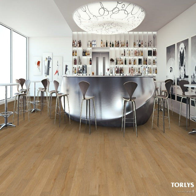 Torlys Rigidwood Firm Vista Deck Oak Luxury Vinyl, a wide plank, low sheen floor available at Alberta Hardwood Flooring.