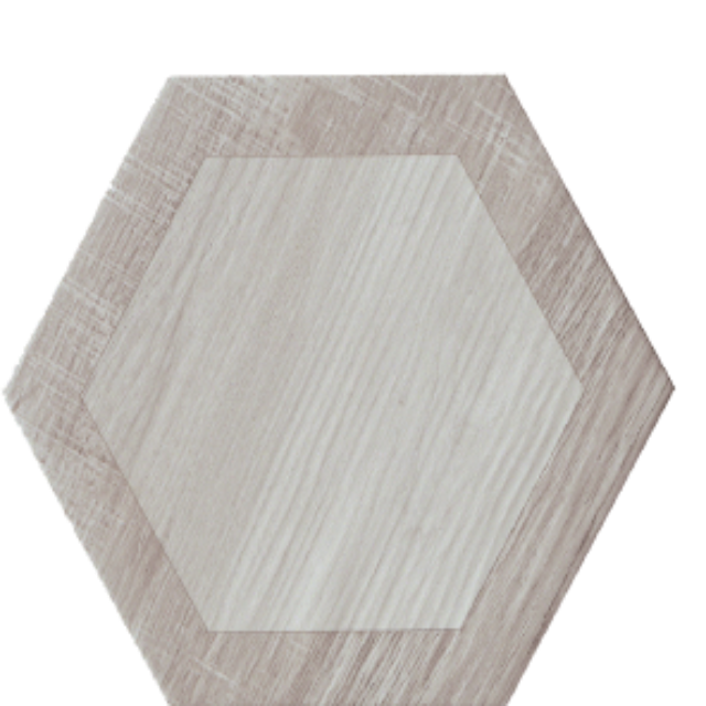 9.5" X 10.75"Julian Tile King Wood Hex Intarsio Silver Wall and Floor Tile, available with install, at Alberta Hardwood Flooring.