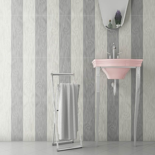 8&quot; X 20&quot; Tierra Sol Line-Up Series Dune Relief Matte White Wall Tile, available with install at Alberta Hardwood Flooring.