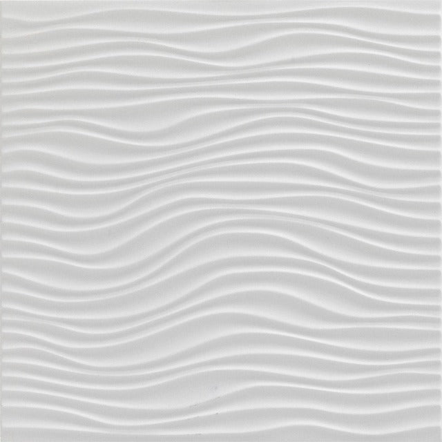 8" X 20" Tierra Sol Line-Up Series Dune Relief Matte White Wall Tile, available with install at Alberta Hardwood Flooring.