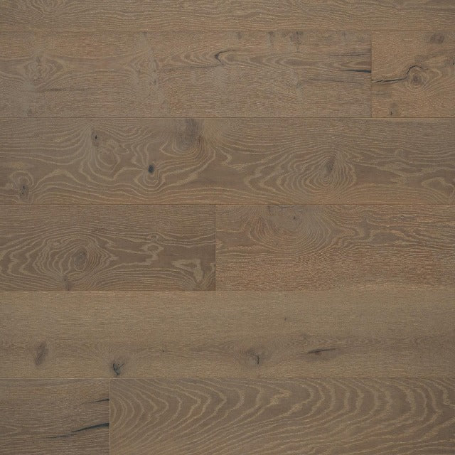 Kentwood Plateau Brushed Oak Silverback, a warm brown with color variations. Available at Alberta Hardwood Flooring.