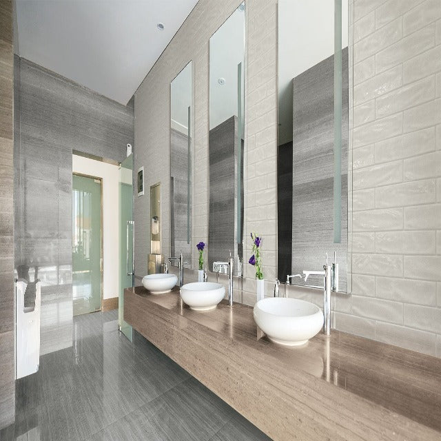 3&quot; x 12&quot; AmesMarlow Smoke Glossy Wall Tile.