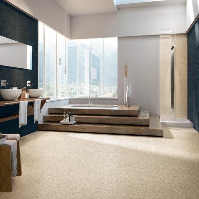 Ames Autore Terrazzo Porcelain Floor and Wall Tile, available with install at Alberta Hardwood Flooring.