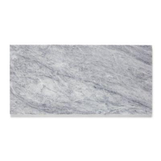 Ann Sacks Catia Grey Honed Marble, available with install, at Alberta Hardwood Flooring.  Hailing from Portugal, Catia Grey is a dramatic grey marble with a unique coloration and veining pattern that adds impact to any room. This product is available in a Mosaic, and 2 large formats.