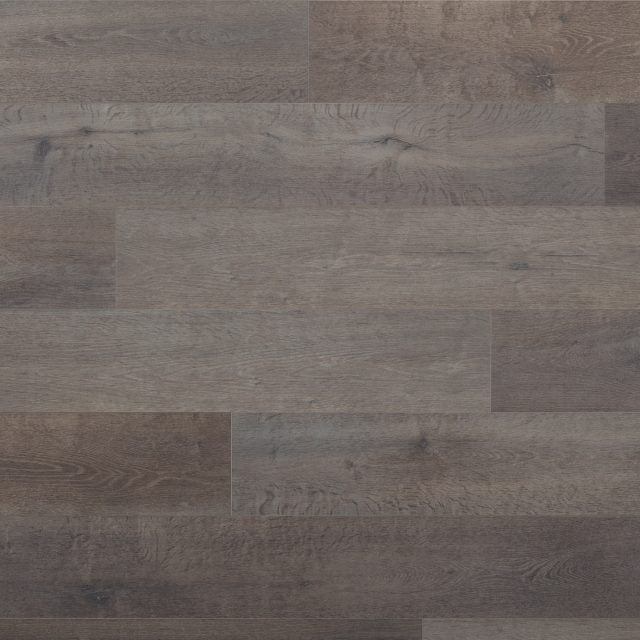 Evoke WWC Surge Brenda , a wide plank, embossed in a dark grey, available with install, at Alberta Hardwood Flooring. 
