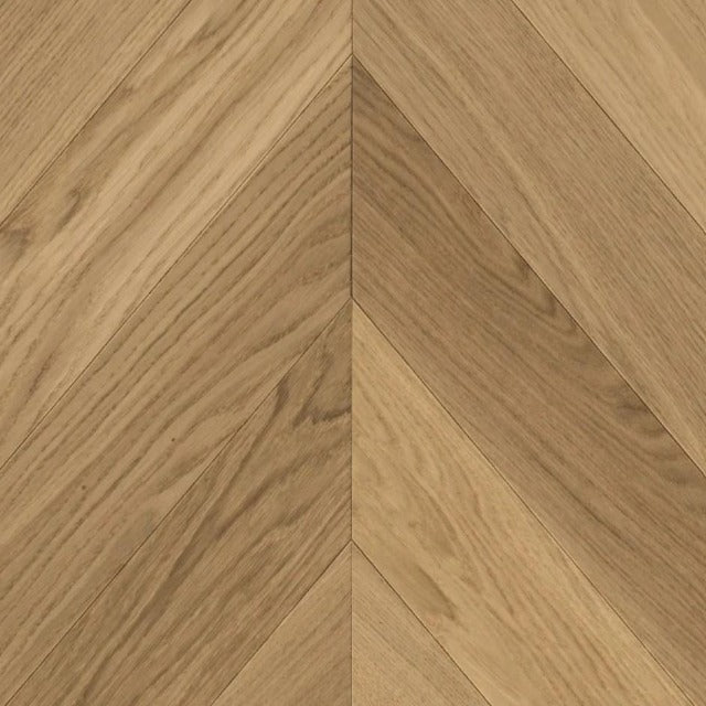 Havwoods Engineered European Oak Brushed Pallido Select Chevron. A rich oak, in a Chevron pattern, in a lacquered finish. Part of the Italian collection.