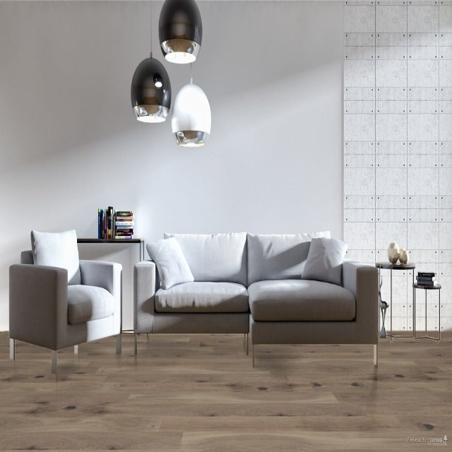 Havwoods Engineered European Oak Brushed Azur Character Pureplank, a natural oak, that is a click together floor with a matt, lacquered finish. Part of the Purplank collection.  Alberta Hardwood Flooring is the exclusive western Canada suppliers of Havwoods products. For more information, on this or other products, please visit our showrooms.