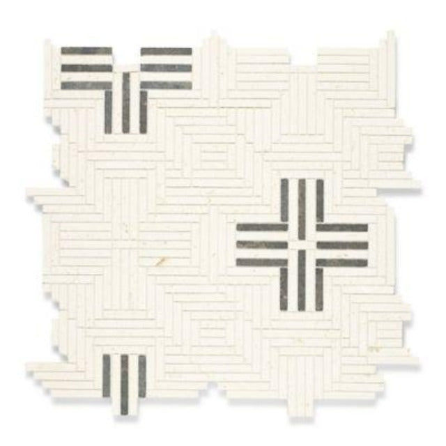 Ann Sacks Koros Collection Wall Tile, available with install, at Alberta Hardwood Flooring.  Inspired by the exquisite patterns of traditional African mud cloth, our new exclusive Koros Collection is comprised of six micro-mosaic stone designs skillfully arranged in an artful blend of contrasting colorways. Koros offers a modern translation of this traditional craft, creating a bold statement in any space.