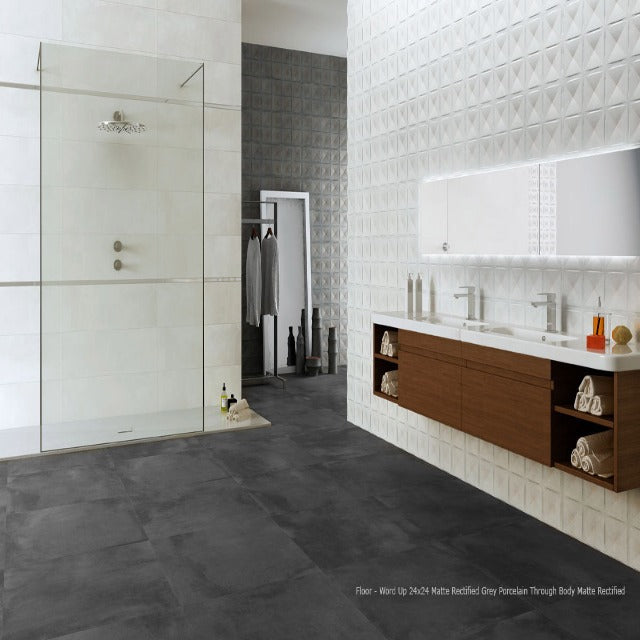 Ames Leeds Matte Ceramic Wall Tile, available with install, at Alberta Hardwood Flooring. 