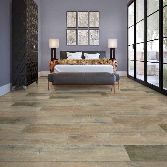 Torlys Colossia Providence Oak, a wide oak, laminate floor, available at Alberta Hardwood Flooring.