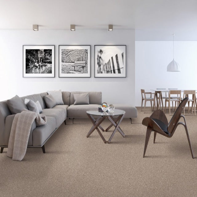 Mohawk Natural Refinement II Soft Linen Carpet,  available with install at Alberta Hardwood Flooring. This collection gives you excellent durability. 