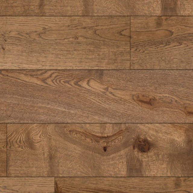Fuzion Patina Oak Wire Brushed Virtue,  a warm, wide plank oak, available at Alberta Hardwood Flooring.