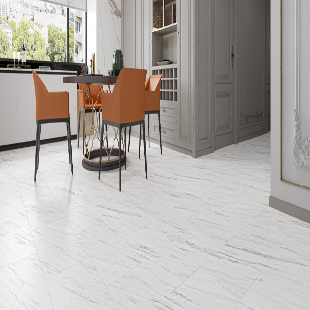 Twelve Oaks SolidCore Ultra 5G White Veil Luxury Vinyl Tile, available with install, at Alberta Hardwood Flooring.