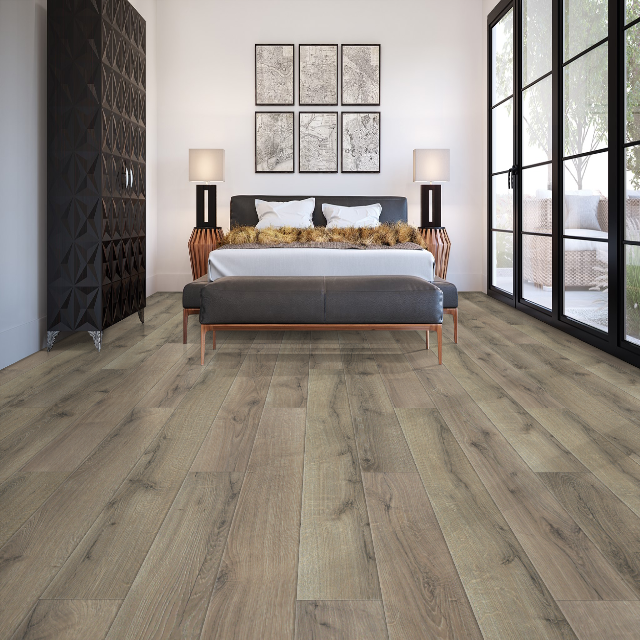 Torlys Colossia Garner Oak, a wide oak, laminate floor, available at Alberta Hardwood Flooring.