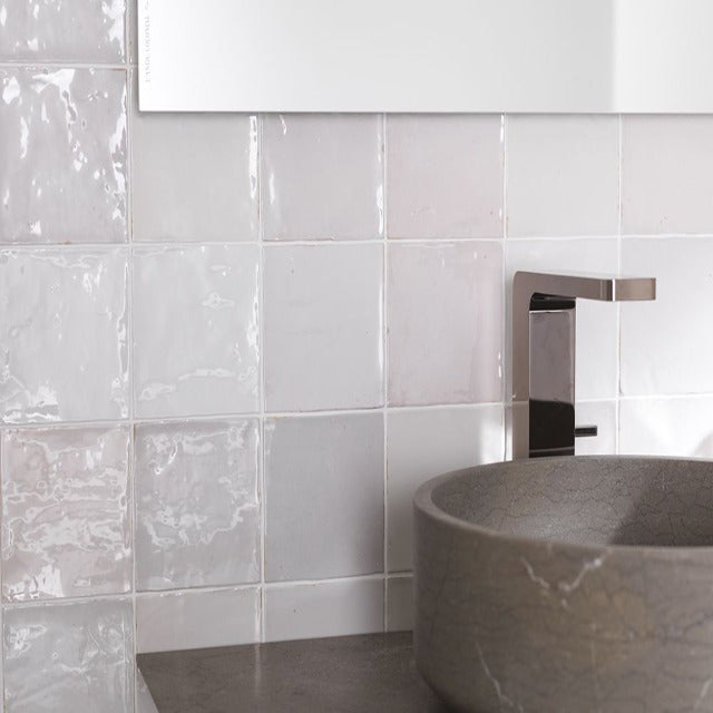 Porcelanosa Nazari Zellige Glossy Wall Tile, available with install, at Alberta Hardwood Flooring.