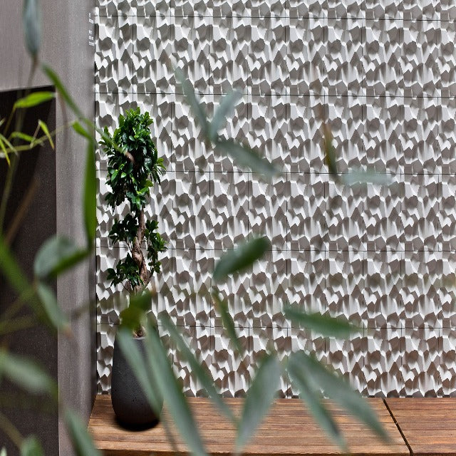 Kaza Penta Concrete Matte 3D Wall Tile, available with install, at Alberta Hardwood Flooring. 